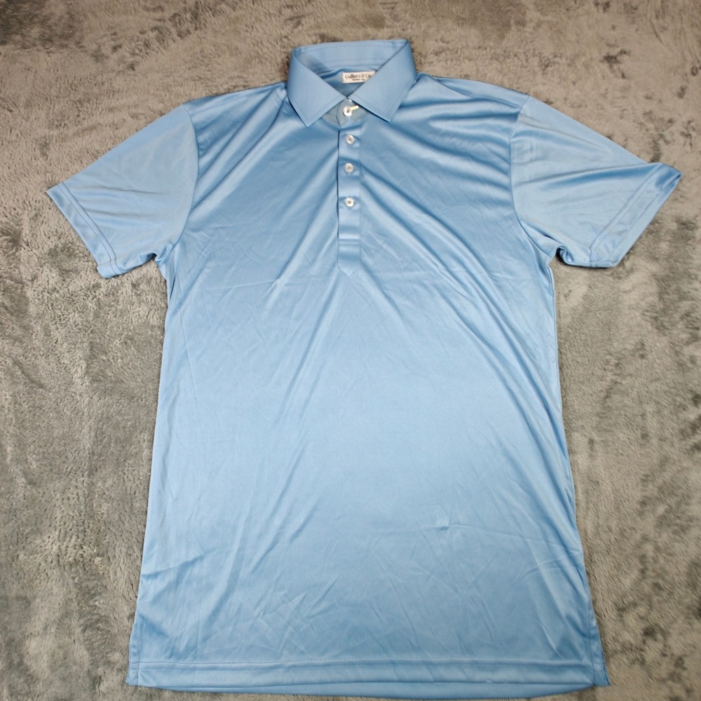 Collars & Co Dress Collar Polo Mens Medium Tall Light Blue Performance Shirt
